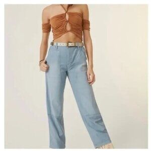 Anthropologie Pilcro High Rise Tweel The Roamer Chino Pants Size 30 Smoky Blue